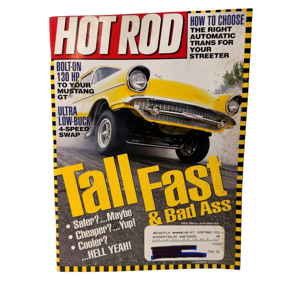 Hot Rod Magazine Aug 2000 Vol 53 No 8 57 Chevy Mustang GT‎ 4-Speed Swap Chevy *